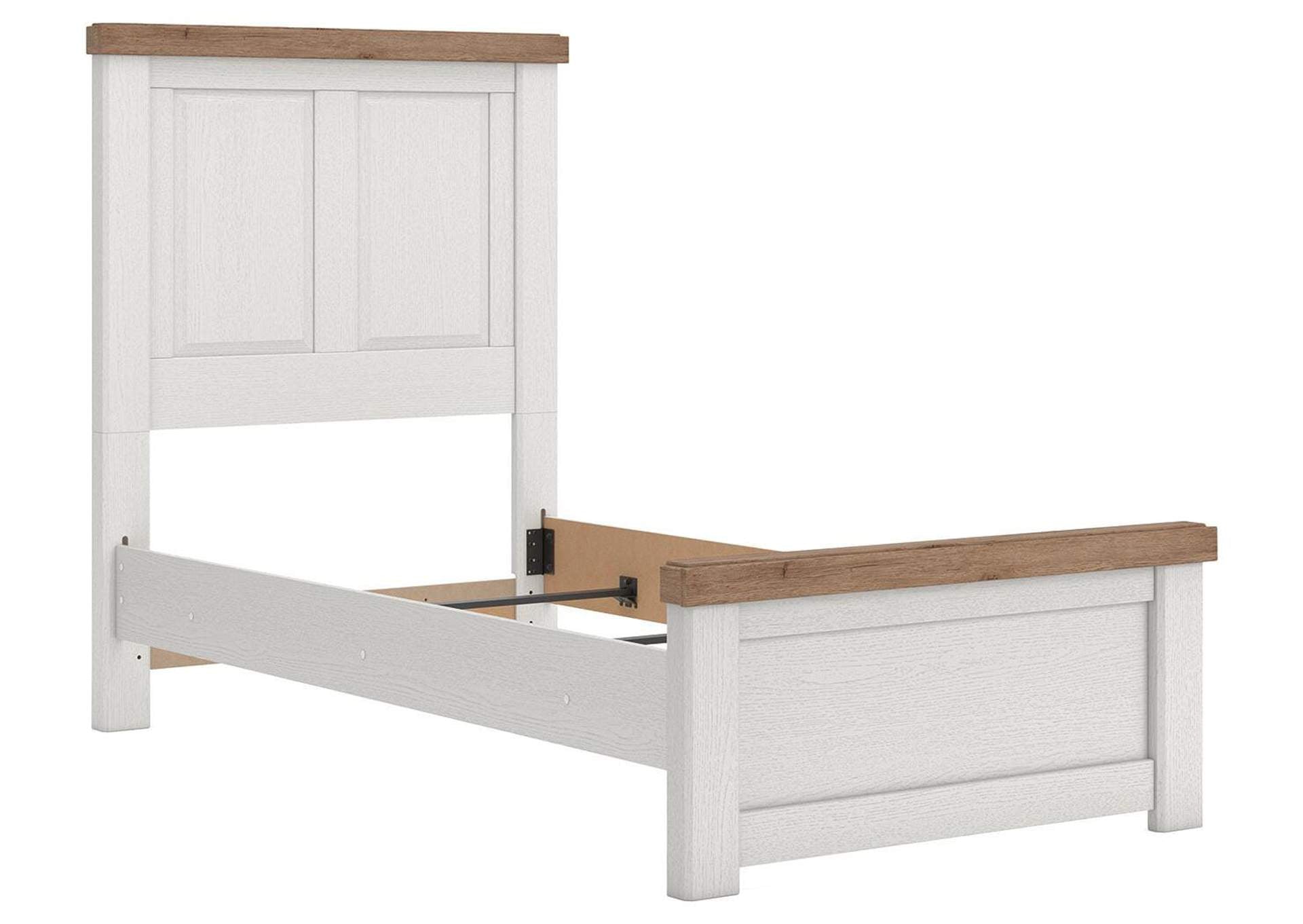 Savonport Twin Panel Bed, Dresser and Mirror angled view