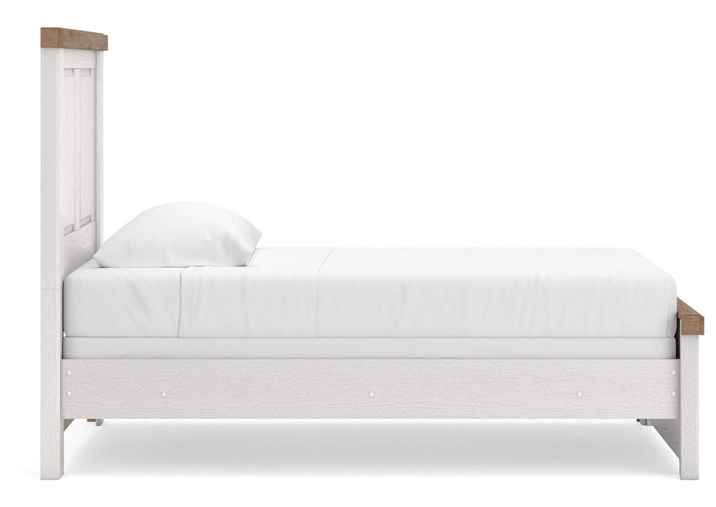 Savonport Twin Panel Bed, Chest and Nightstand side view