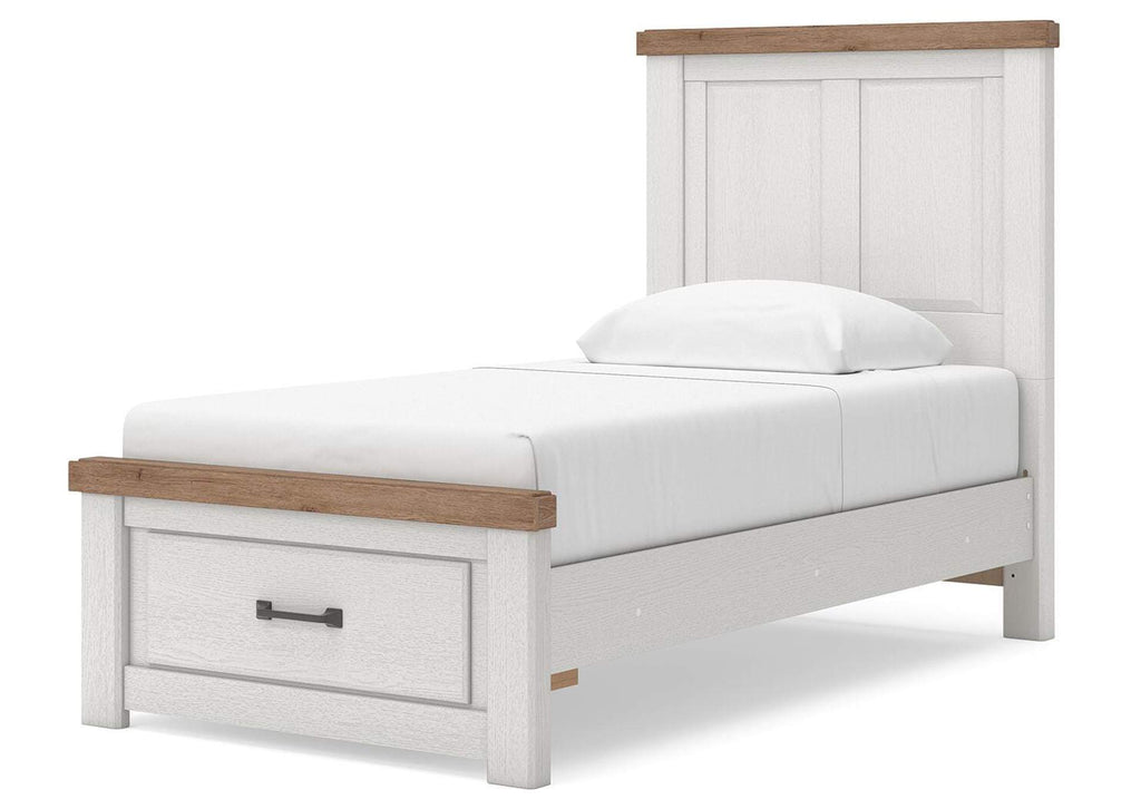 Savonport Twin Panel Storage Bed and Dresser angled view