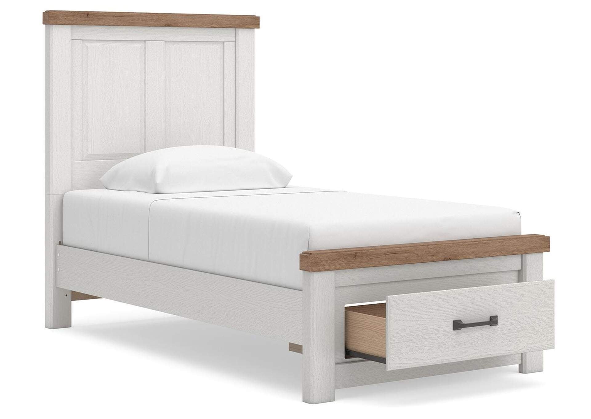 Savonport Twin Panel Storage Bed, Dresser and Chest angled view