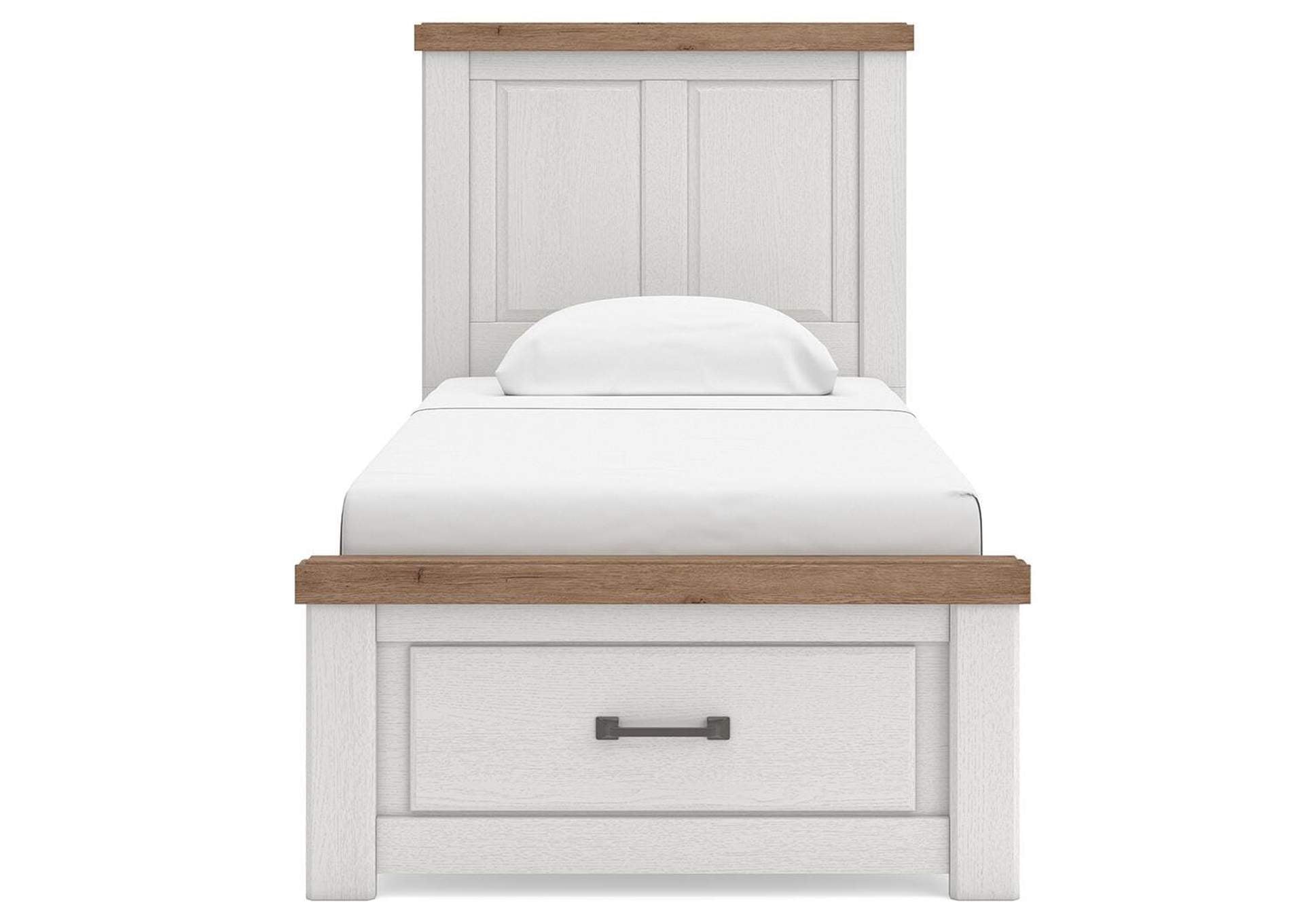 Savonport Twin Panel Storage Bed, Dresser and Nightstand front view