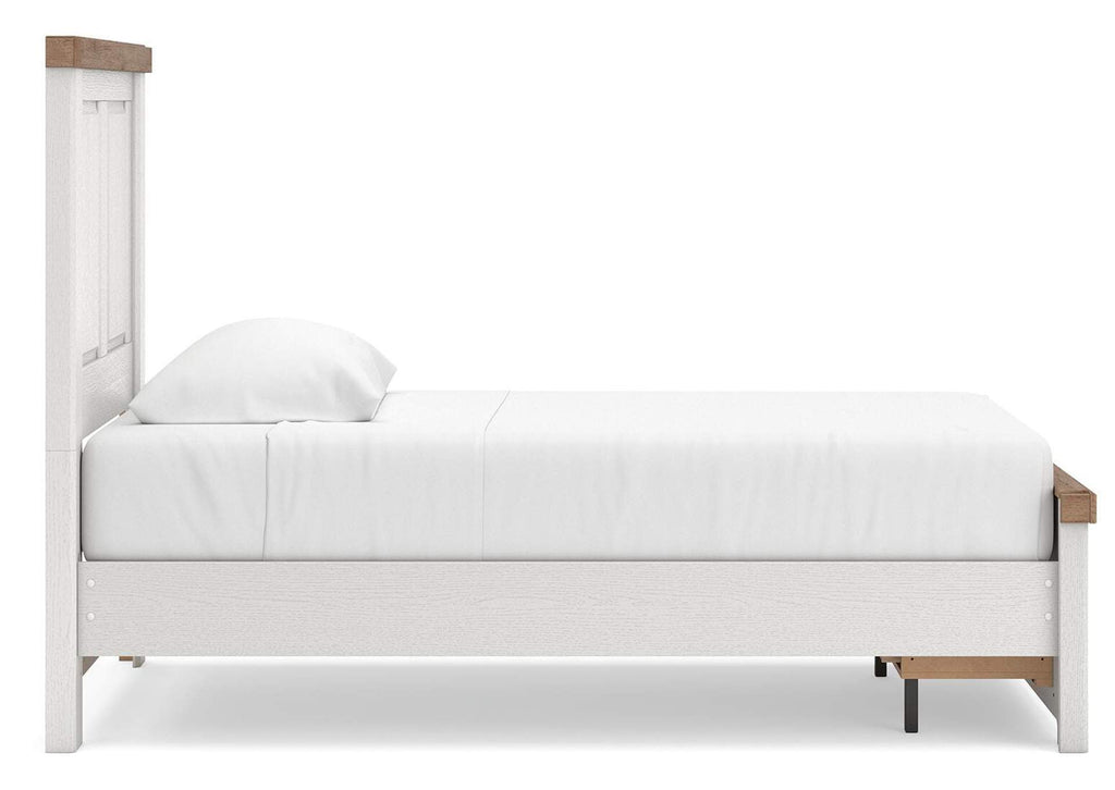 Savonport Twin Panel Storage Bed, Dresser and Mirror side view