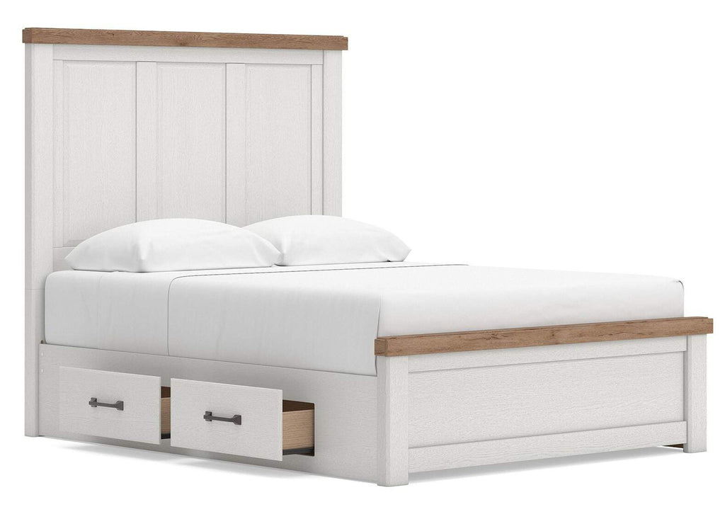 Savonport Queen Panel Bed with Storage, Dresser and Chest angled view