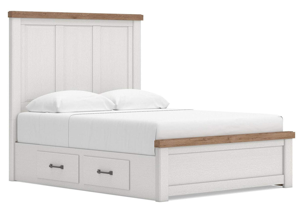 Savonport Queen Panel Bed with Storage, Dresser and Chest angled view