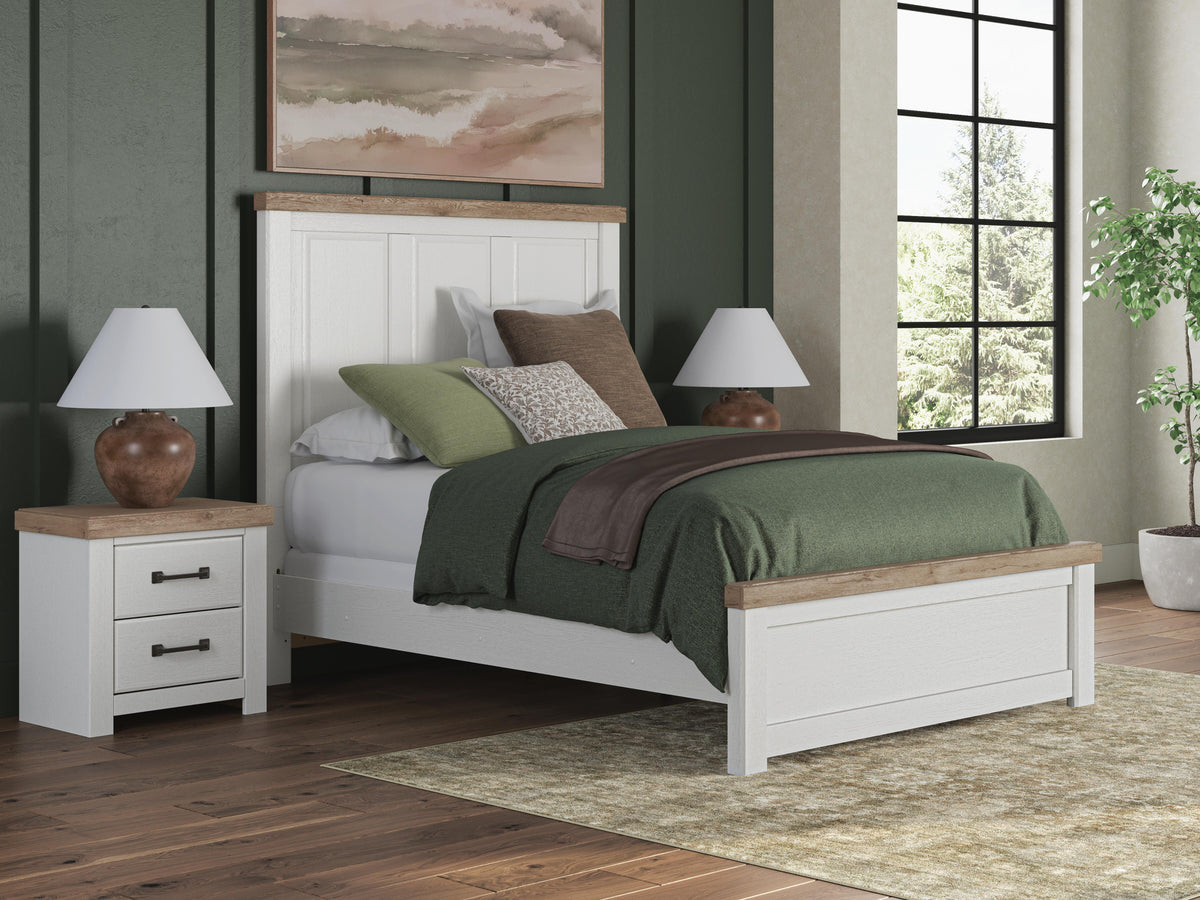 Savonport Queen Panel Bed in White/Brown, alternate view 2