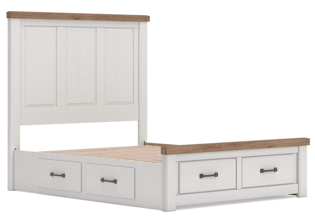 Savonport Queen Panel Storage Bed, Dresser and Nightstand angled view