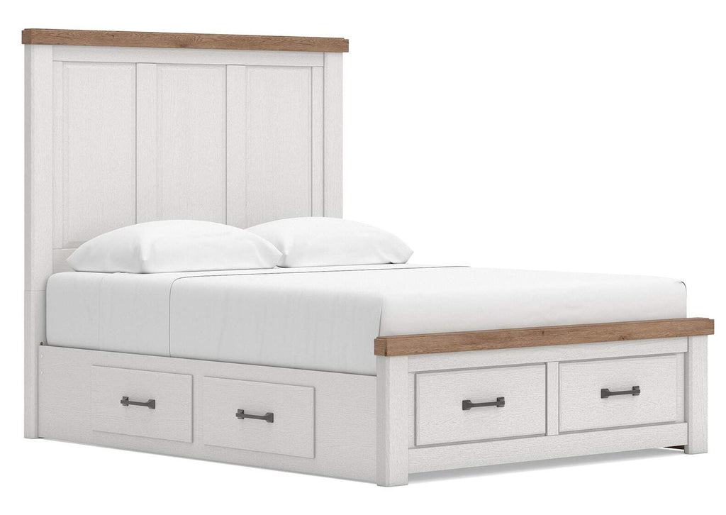 Savonport Queen Panel Storage Bed, Chest and Nightstand angled view