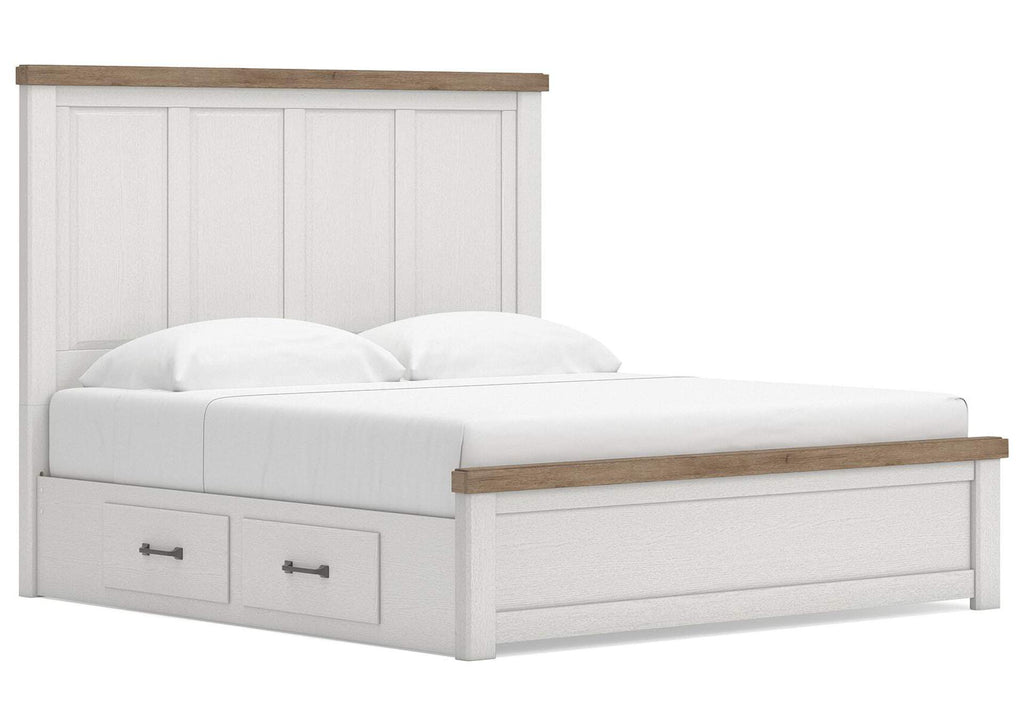Savonport King Panel Bed with Storage, Dresser and Chest angled view