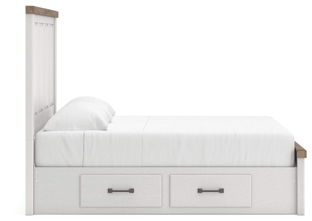 Savonport King Panel Bed with Storage, Dresser and Nightstand side view