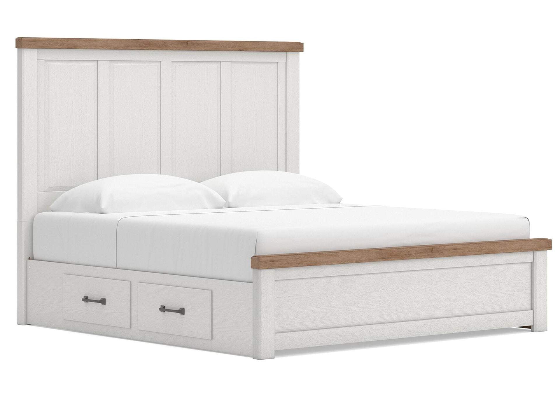 Savonport King Panel Bed with Storage, Dresser and Chest angled view