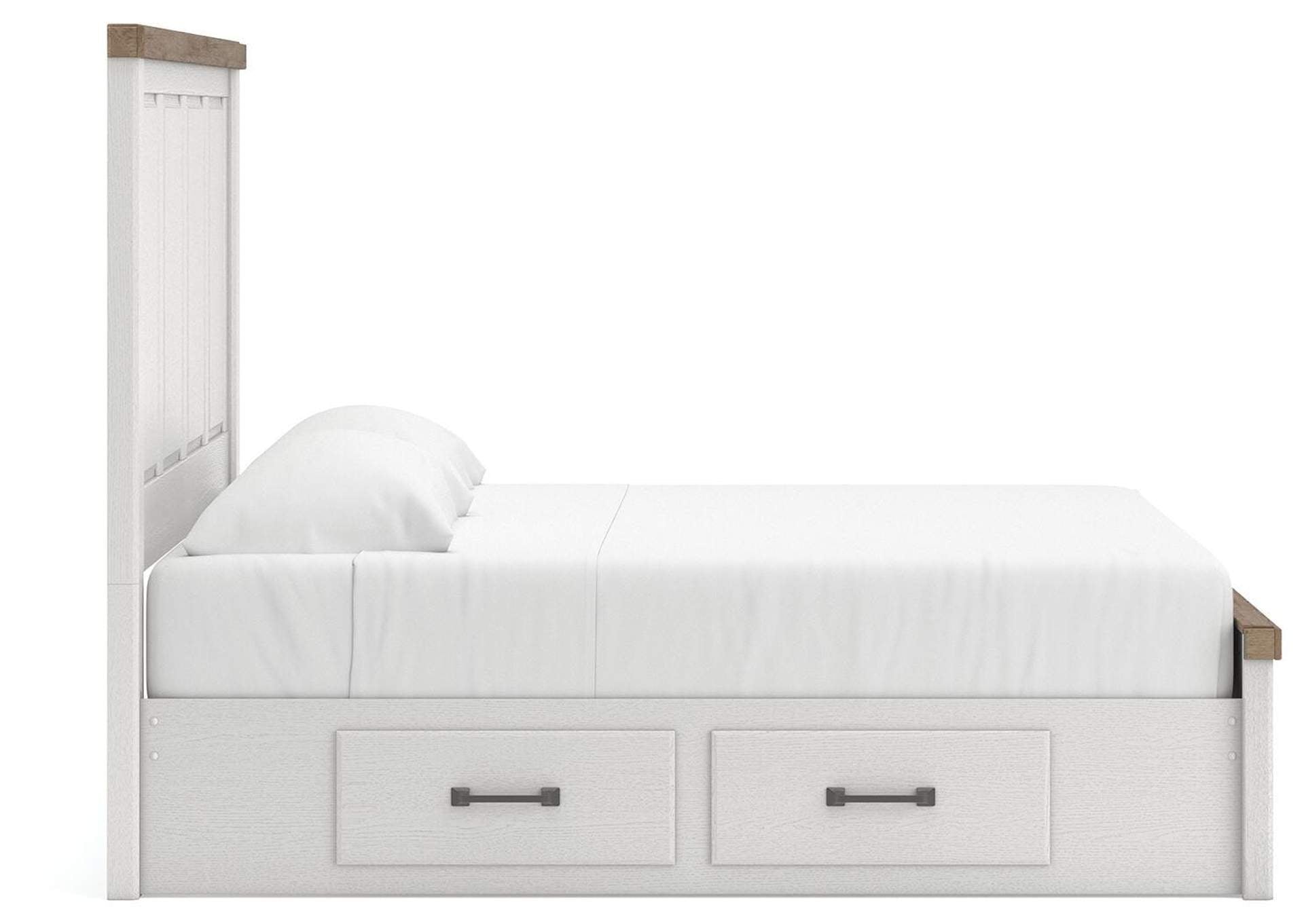 Savonport King Panel Bed with Storage, Dresser and Nightstand side view