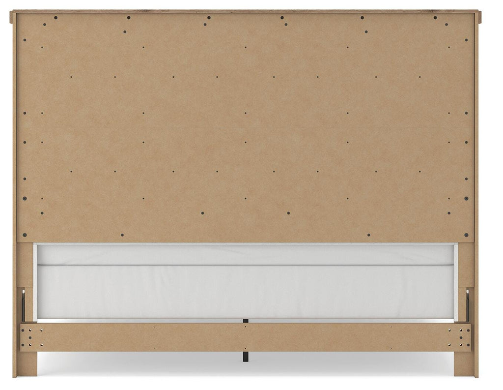 Savonport King Panel Bed in White/Brown, back view