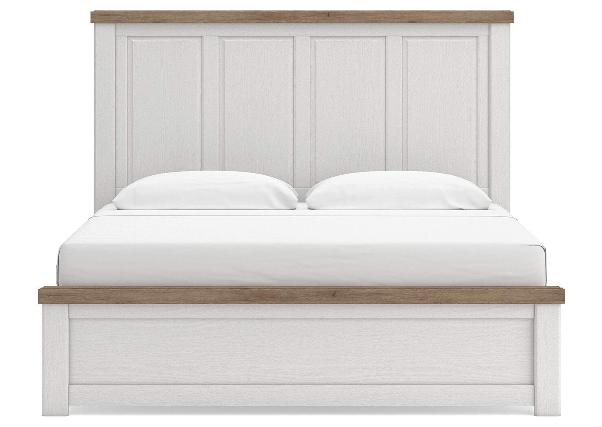 Savonport King Panel Bed. Dresser, Mirror and Nightstand front view