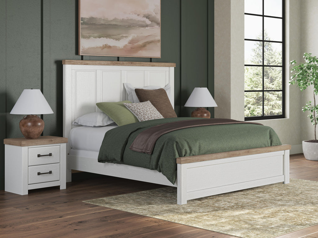 Savonport King Panel Bed in White/Brown, alternate view 2