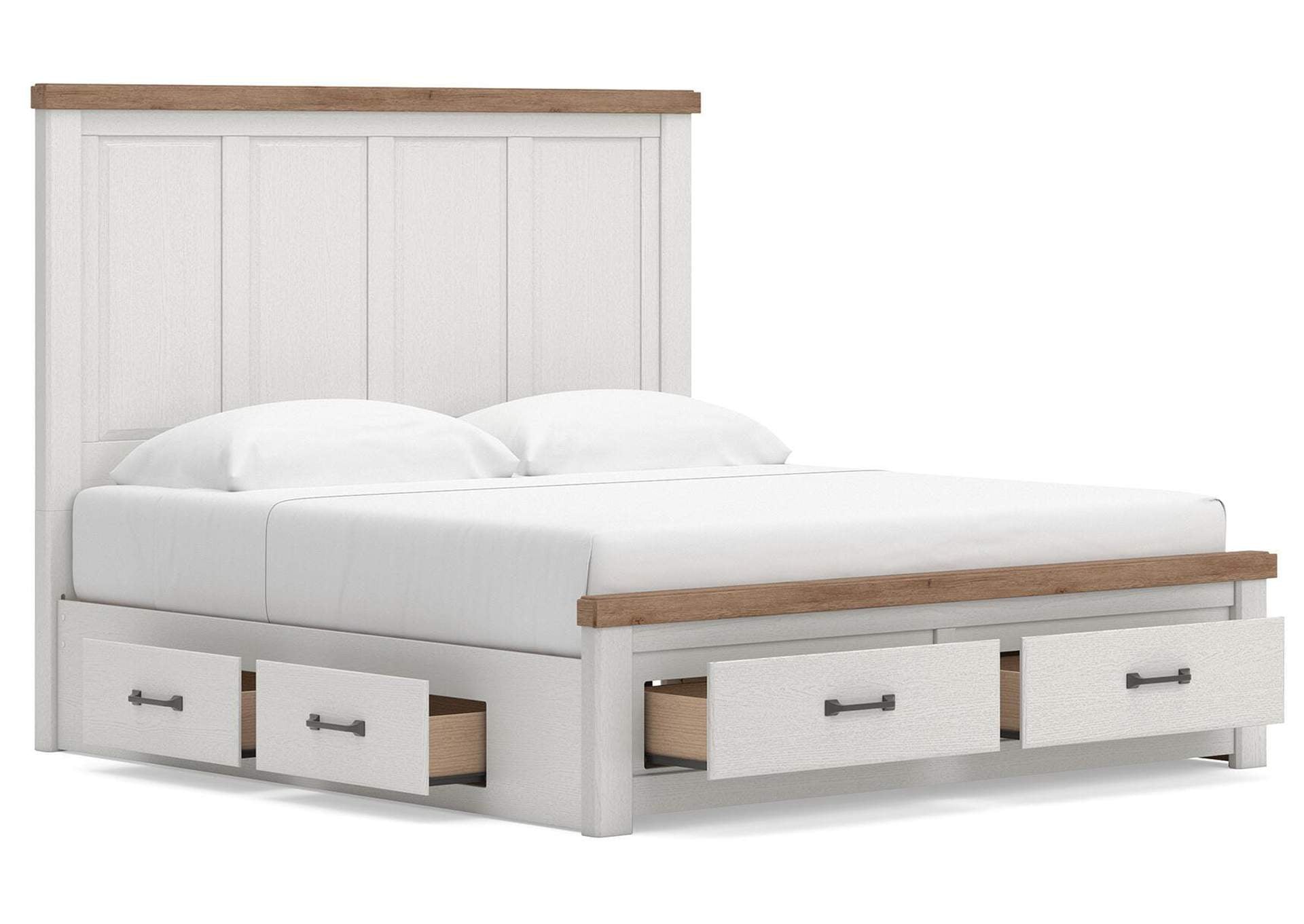 Savonport King Panel Storage Bed, Dresser and Nightstand angled view