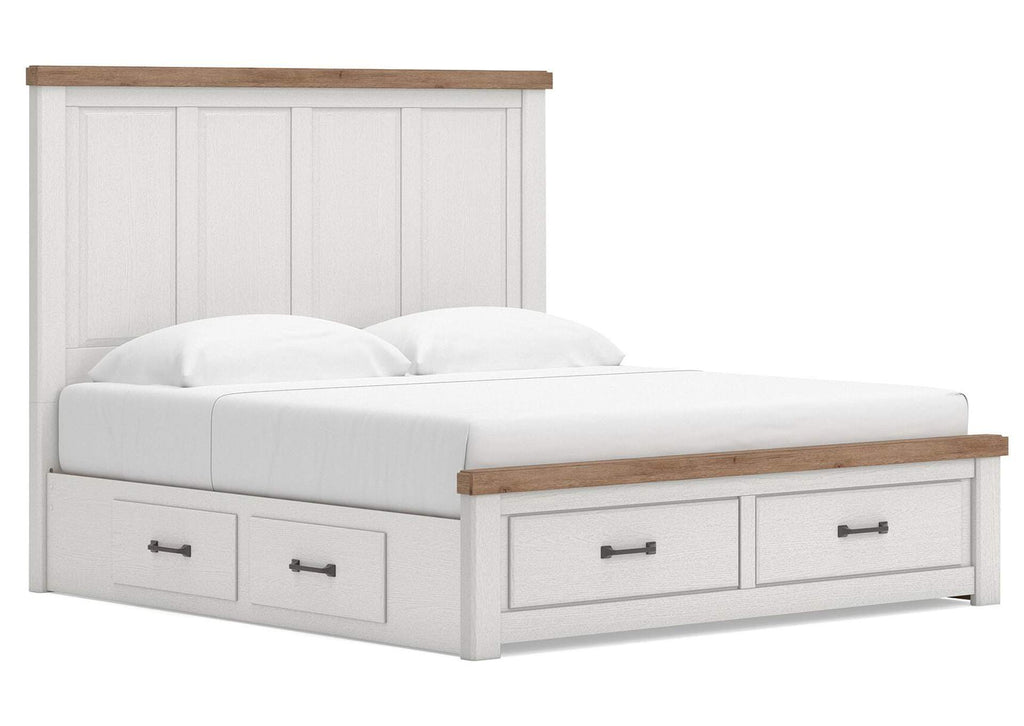 Savonport King Panel Storage Bed and Dresser angled view