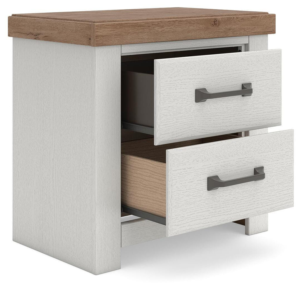 Savonport Nightstand in White/Brown, open view