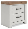 Savonport Nightstand in White/Brown, angle view
