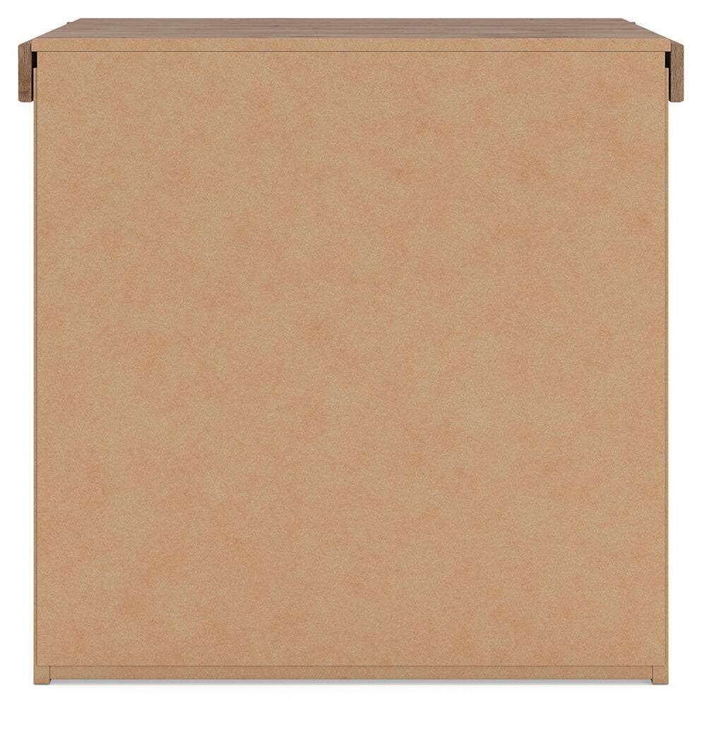 Savonport Nightstand in White/Brown, back view