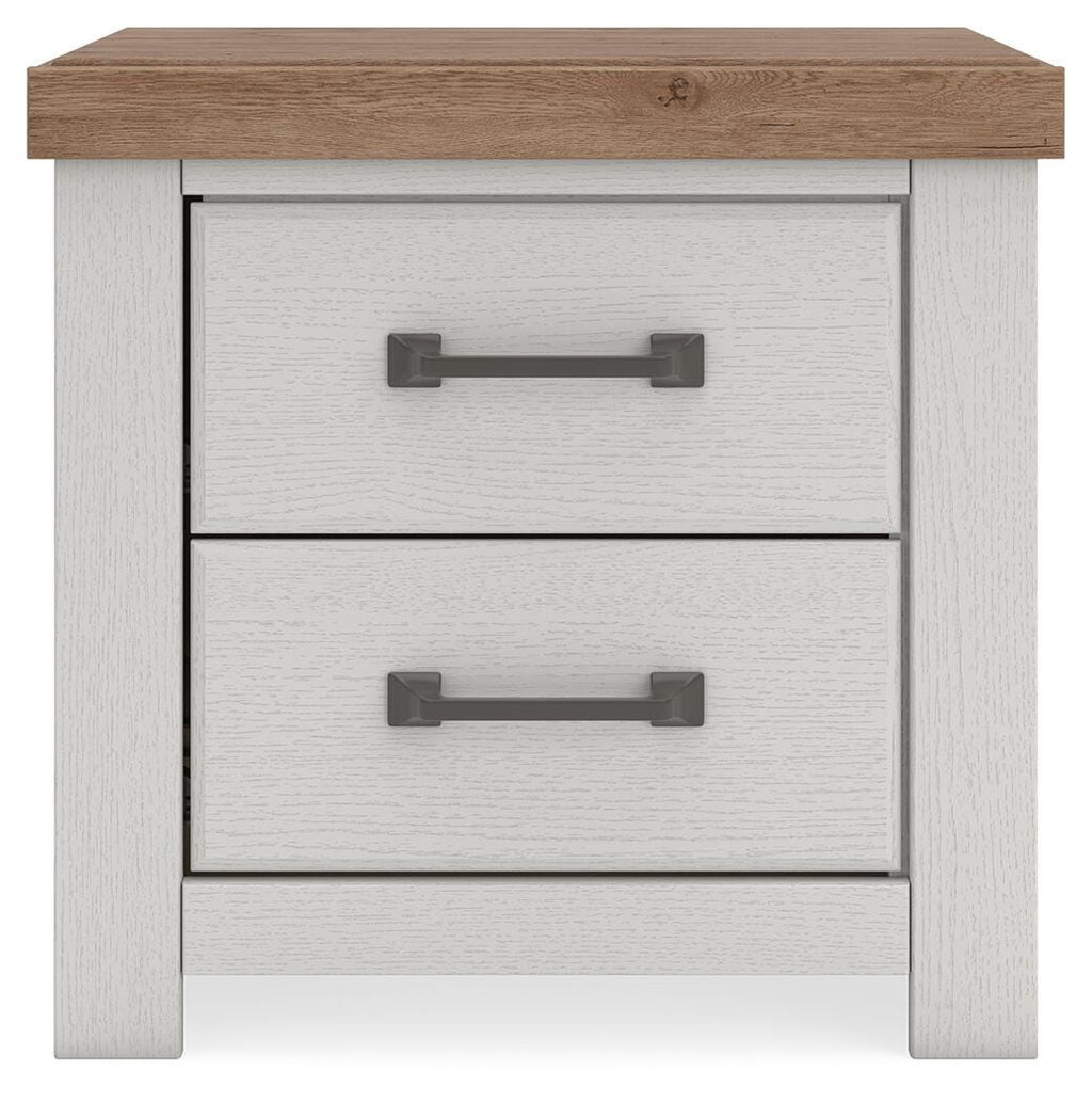 Savonport Nightstand in White/Brown, front view