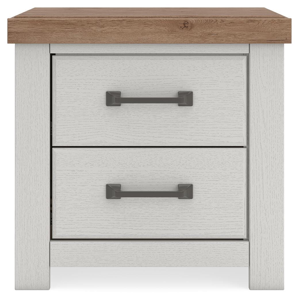 Savonport Nightstand in White/Brown, front view