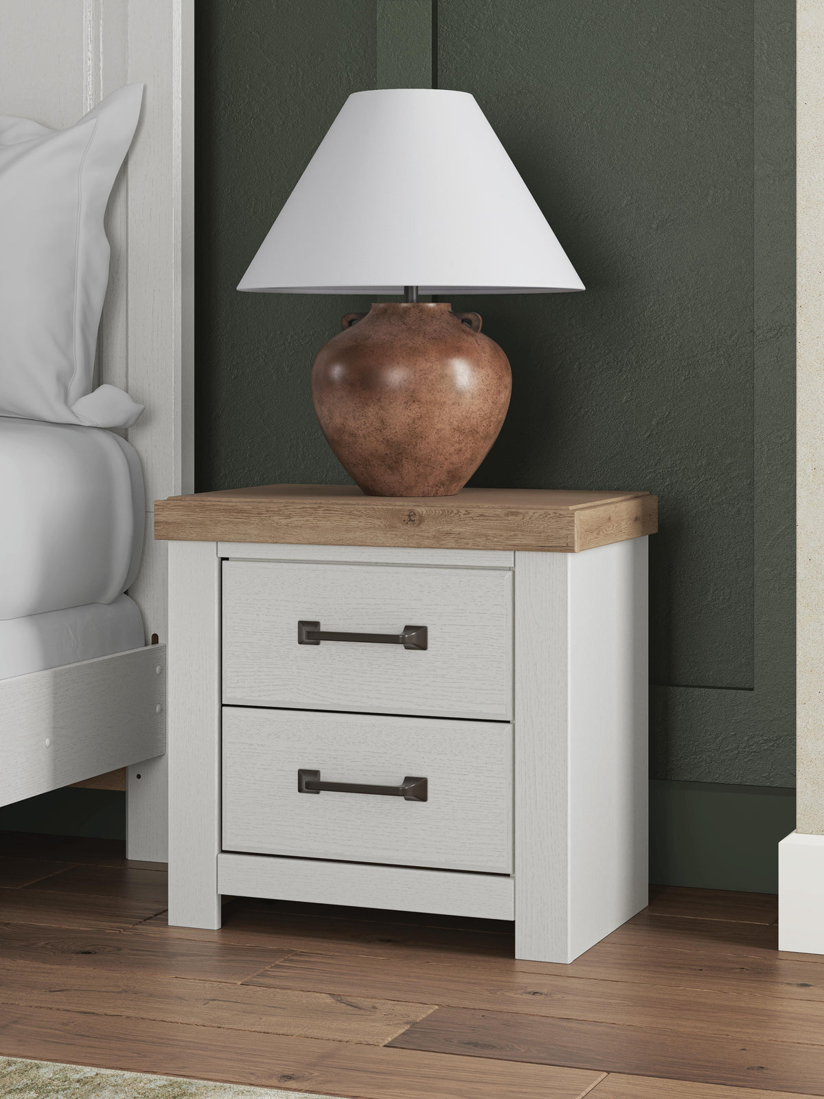 Savonport Nightstand in White/Brown, alternate view 3