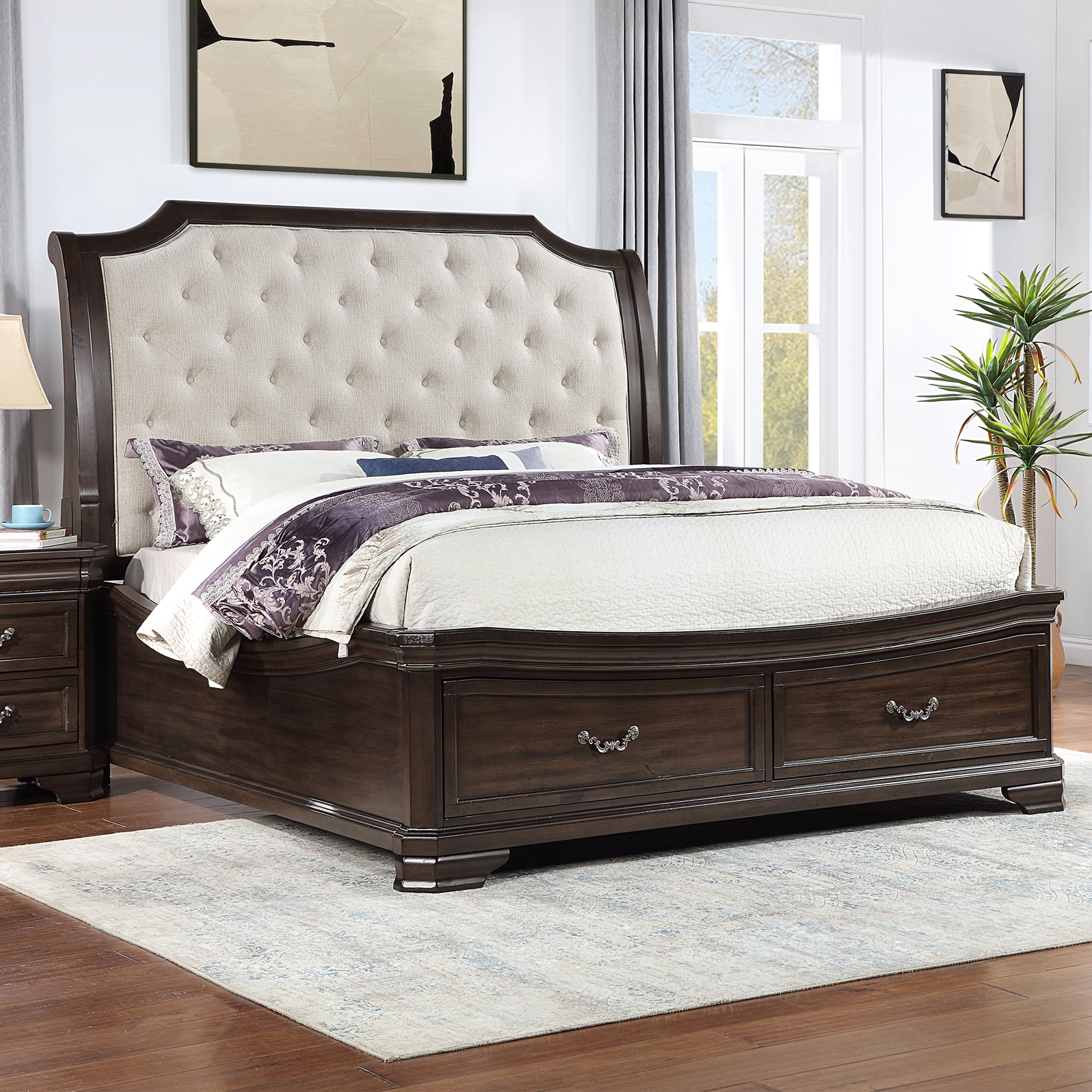 Lyndhurst 6''6" K King Bed - Walnut