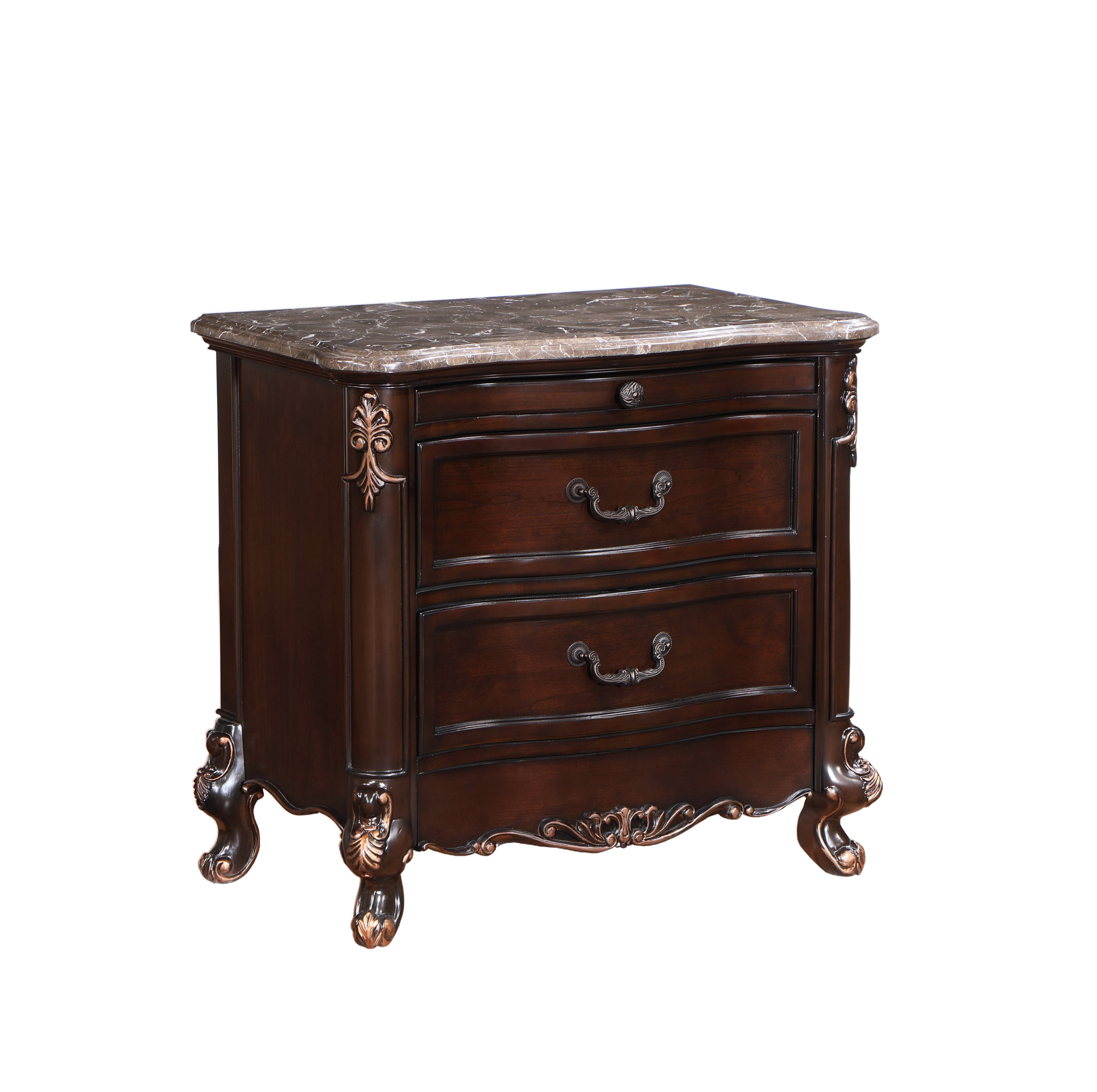 Constantine Nightstand w/Marble Top-Cherry