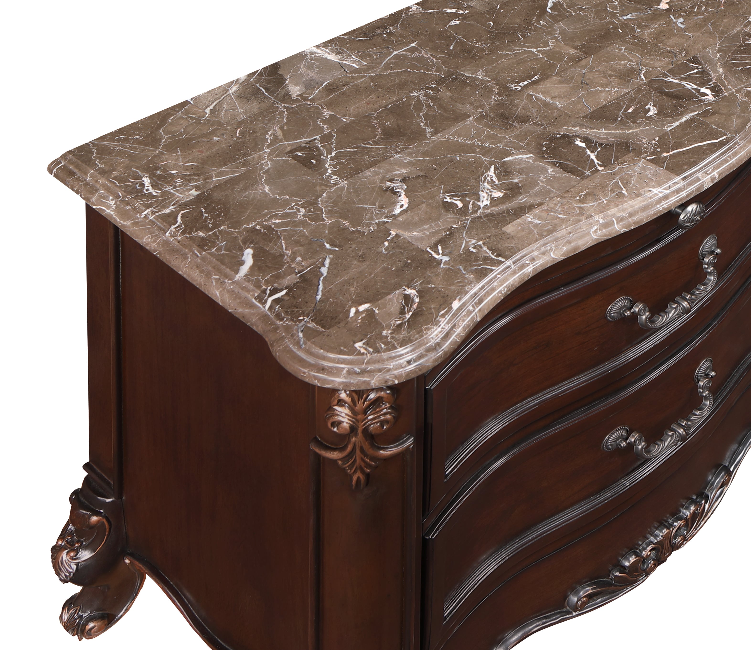 Constantine Nightstand w/Marble Top-Cherry