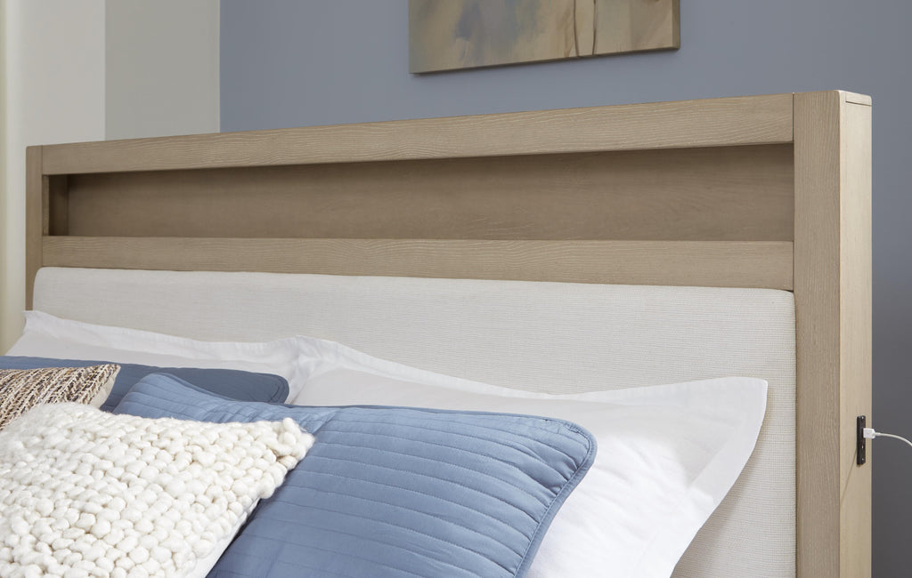 Calmoro California King Bookcase Bed in Gray, detail view