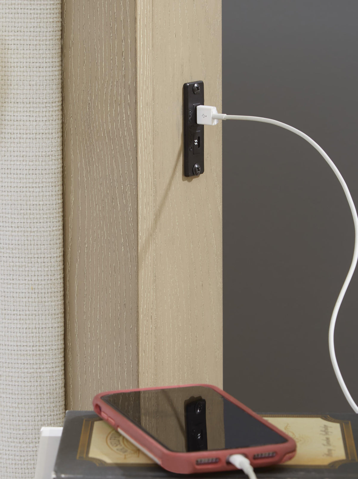 Calmoro California King Bookcase Bed in Gray, detail view