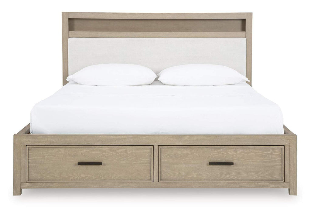 Calmoro California King Bookcase Bed with Dresser and Nightstand front view