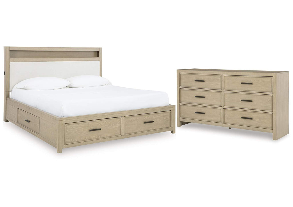 Calmoro King Bookcase Bed with Dresser