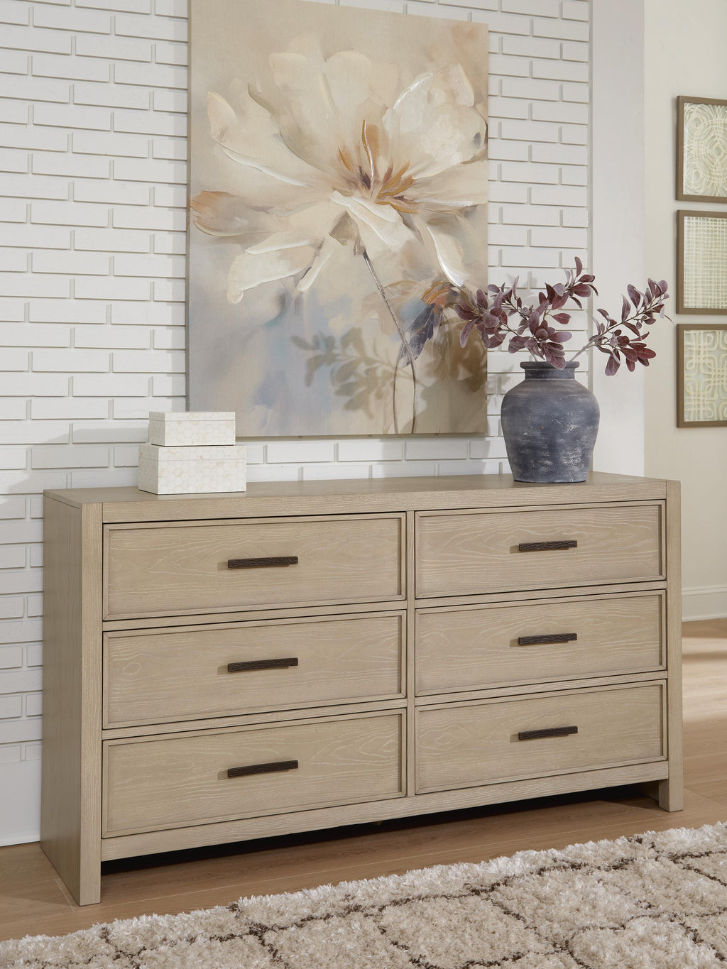 Calmoro Dresser in Gray, lifestyle view