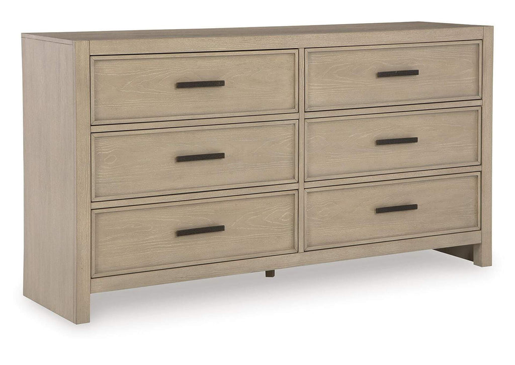 Calmoro King Bookcase Bed with Dresser angled view