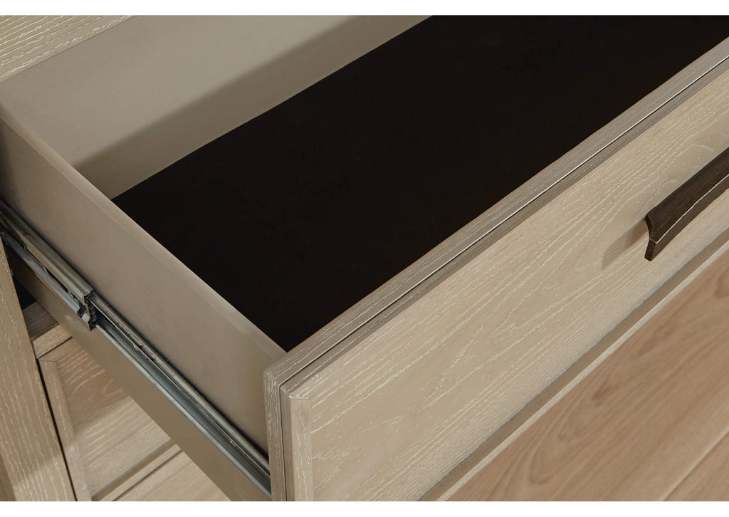 Calmoro Queen Bookcase Bed with Mirrored Dresser detail