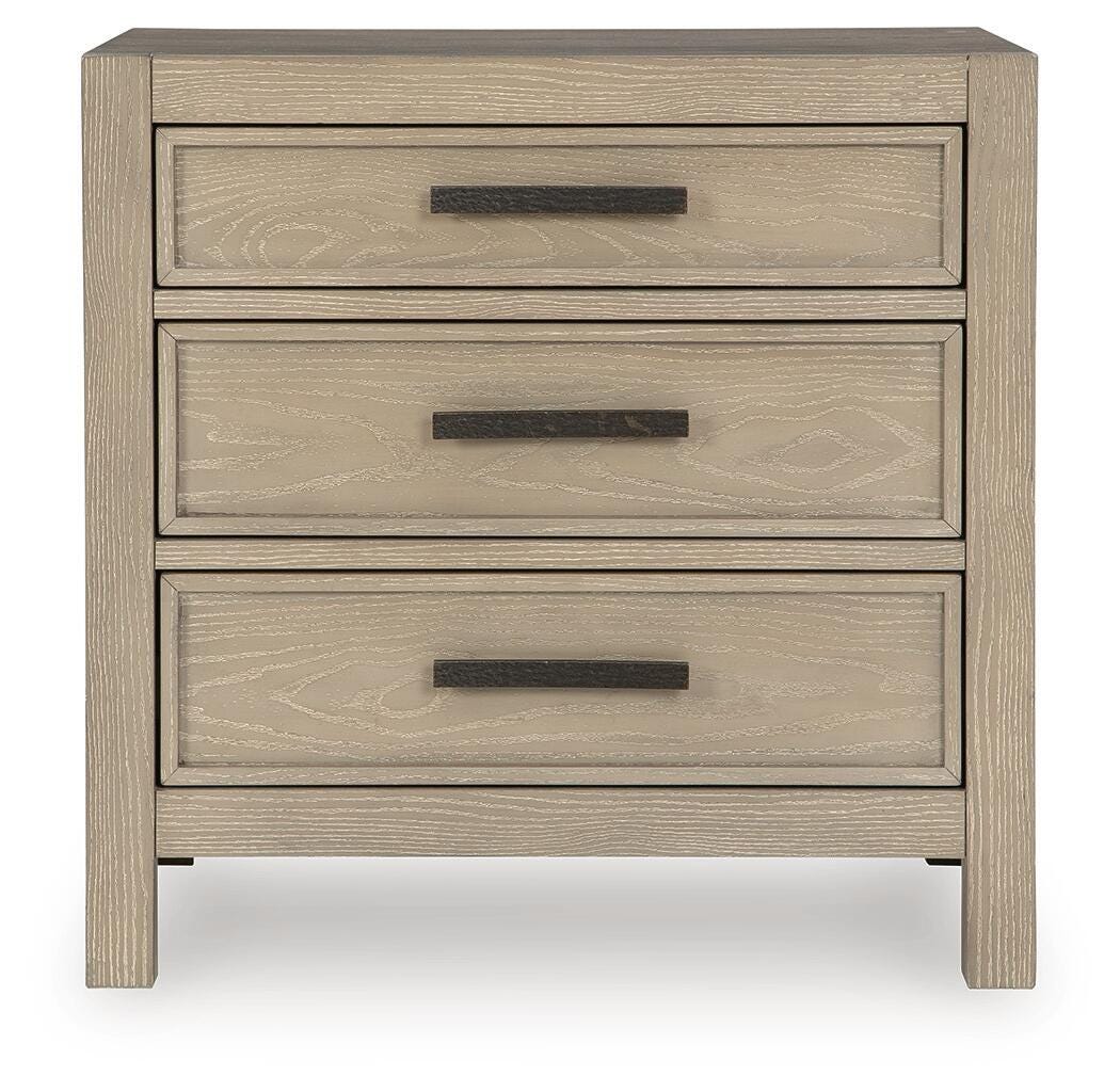 Calmoro Nightstand in Gray, front view