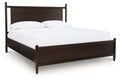 Dantenton King Panel Bed in Merlot, angle view