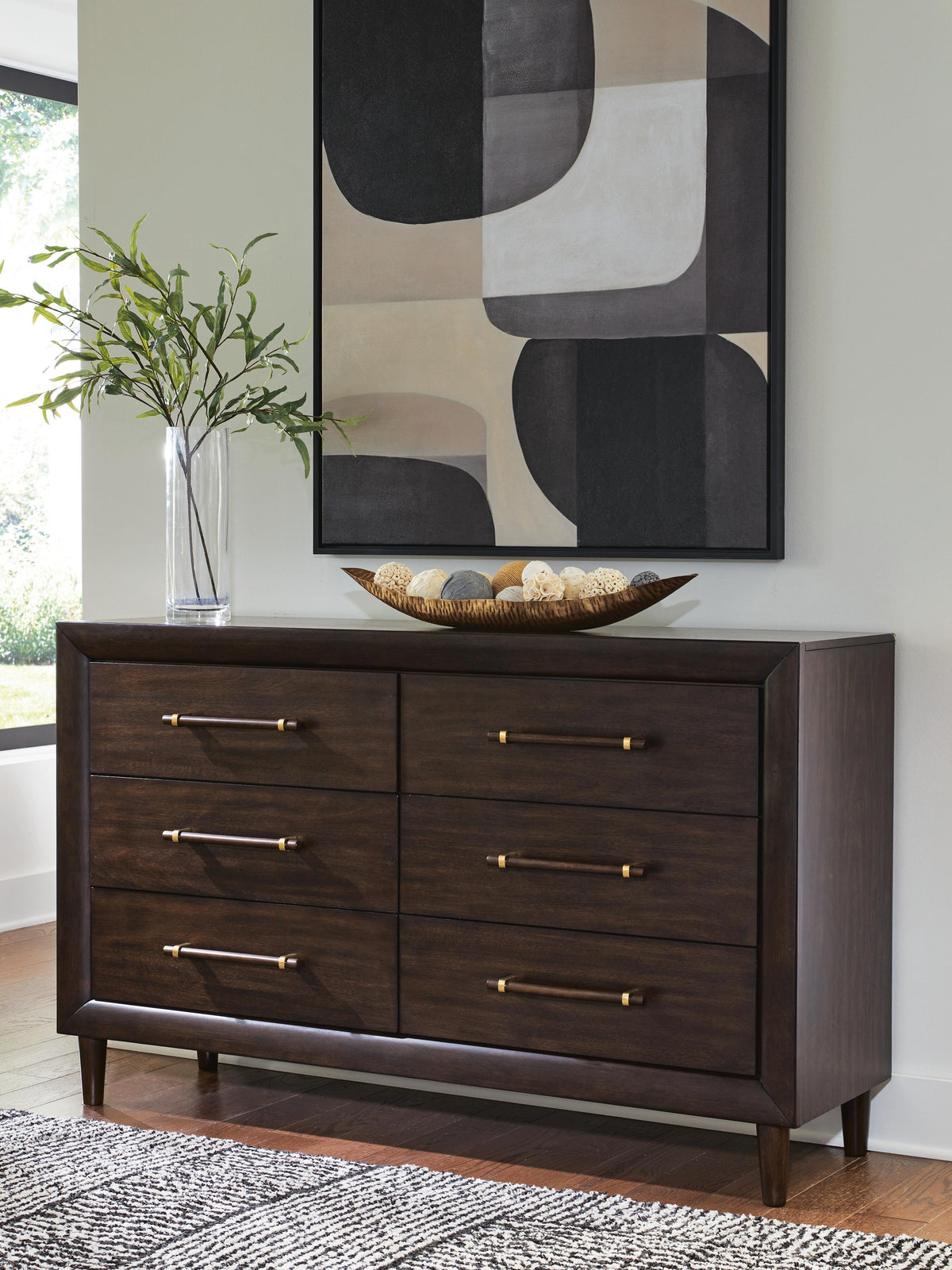 Dantenton Dresser in Merlot, lifestyle view