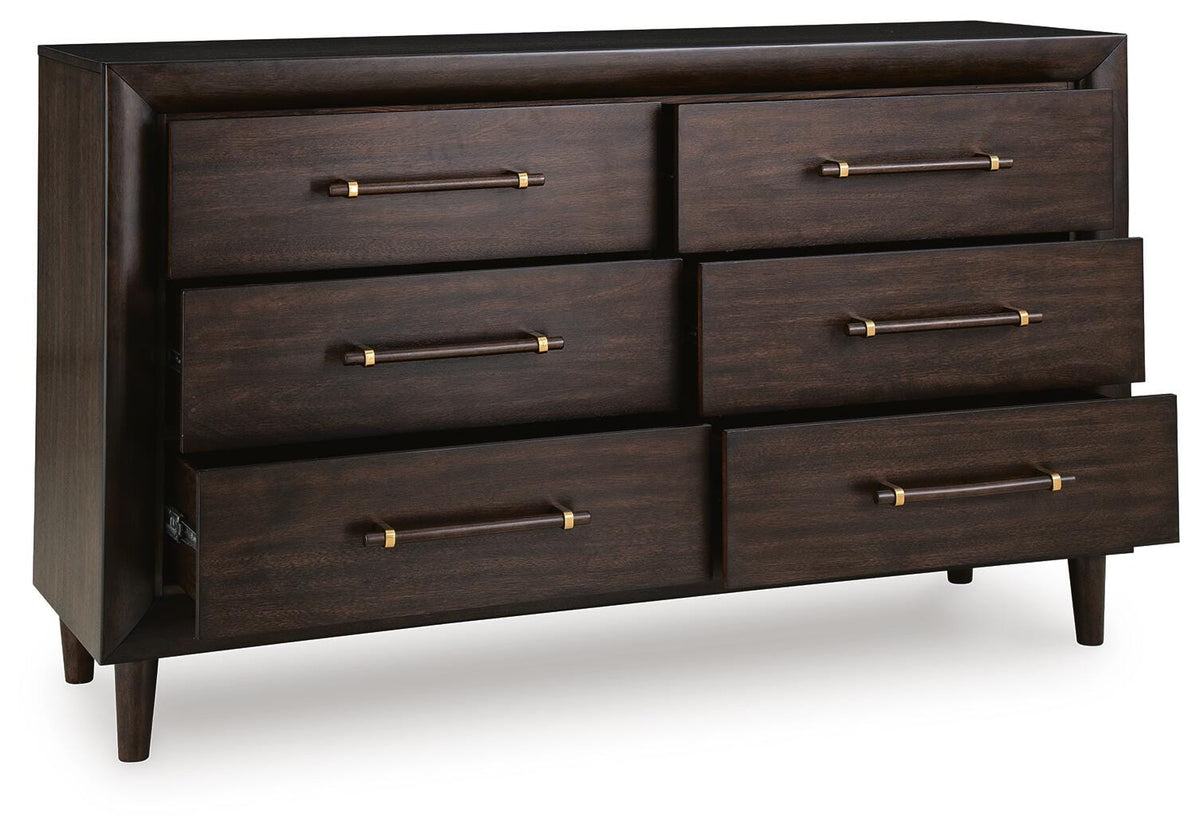Dantenton Dresser in Merlot, open view