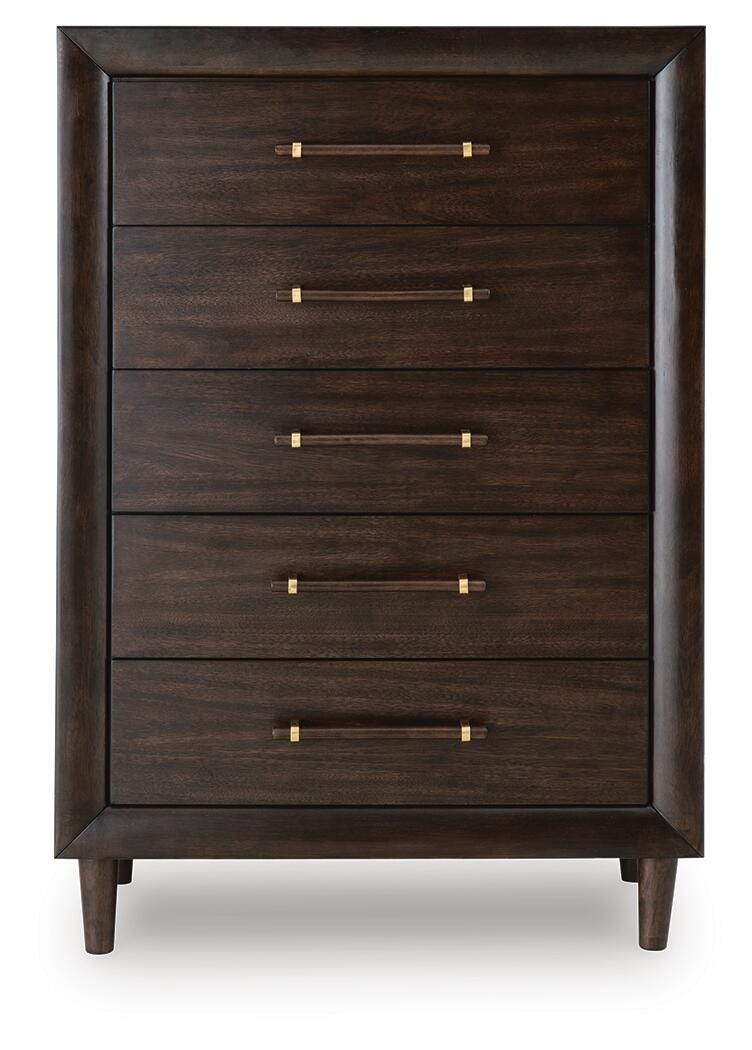 Dantenton Chest of Drawers in Merlot, front view