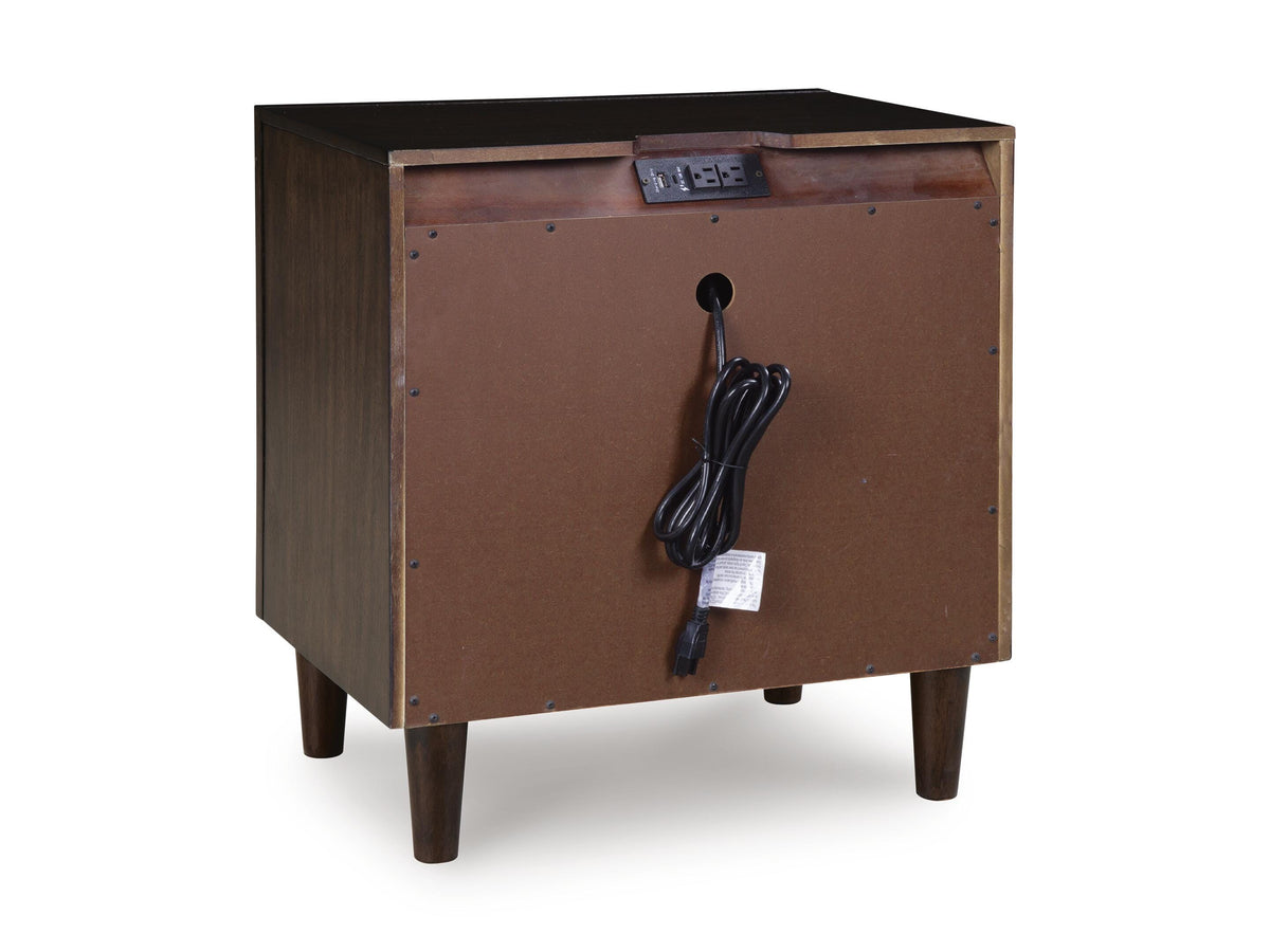 Dantenton Nightstand in Merlot, back view