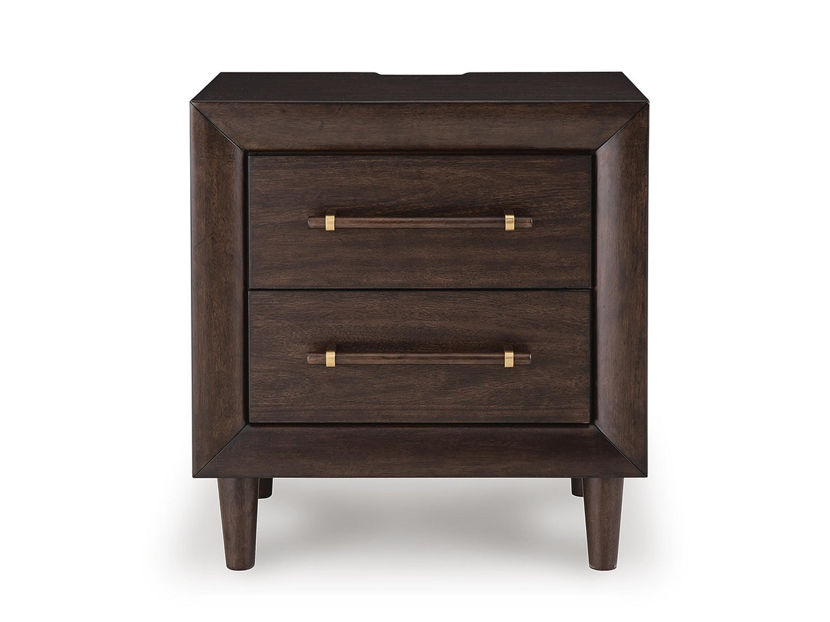 Dantenton Nightstand in Merlot, front view