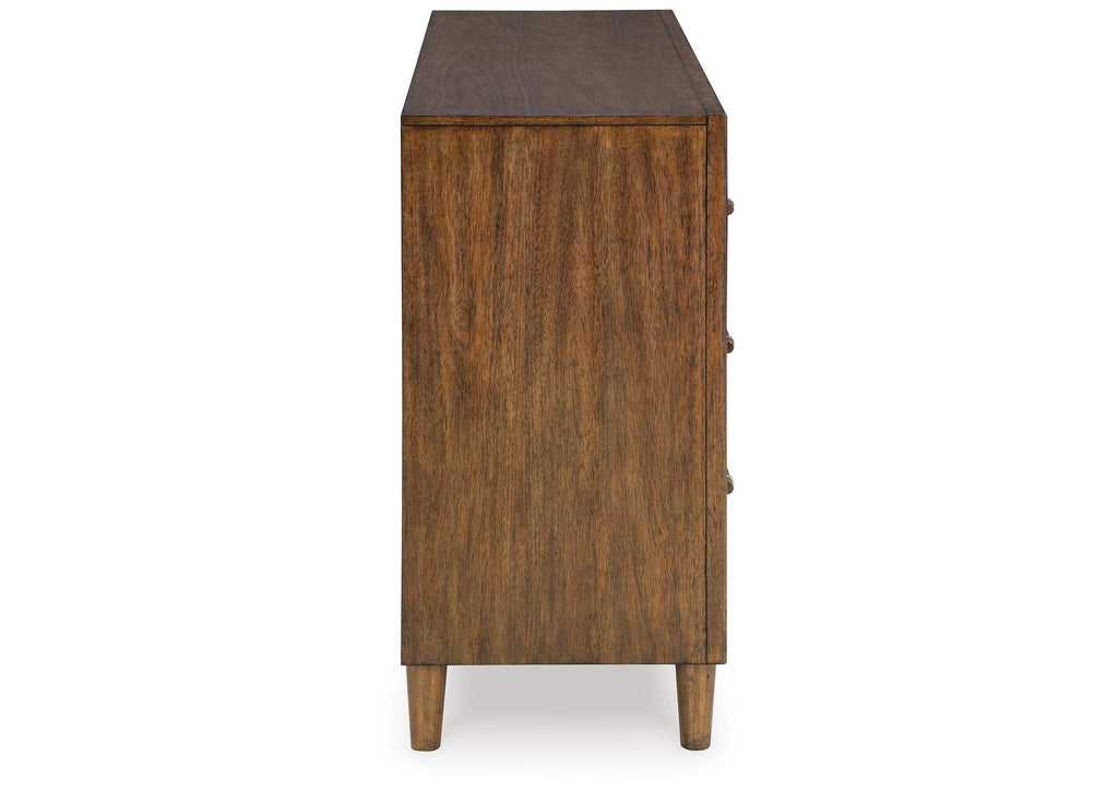 Lyncott King Upholstered Bed with Dresser side view