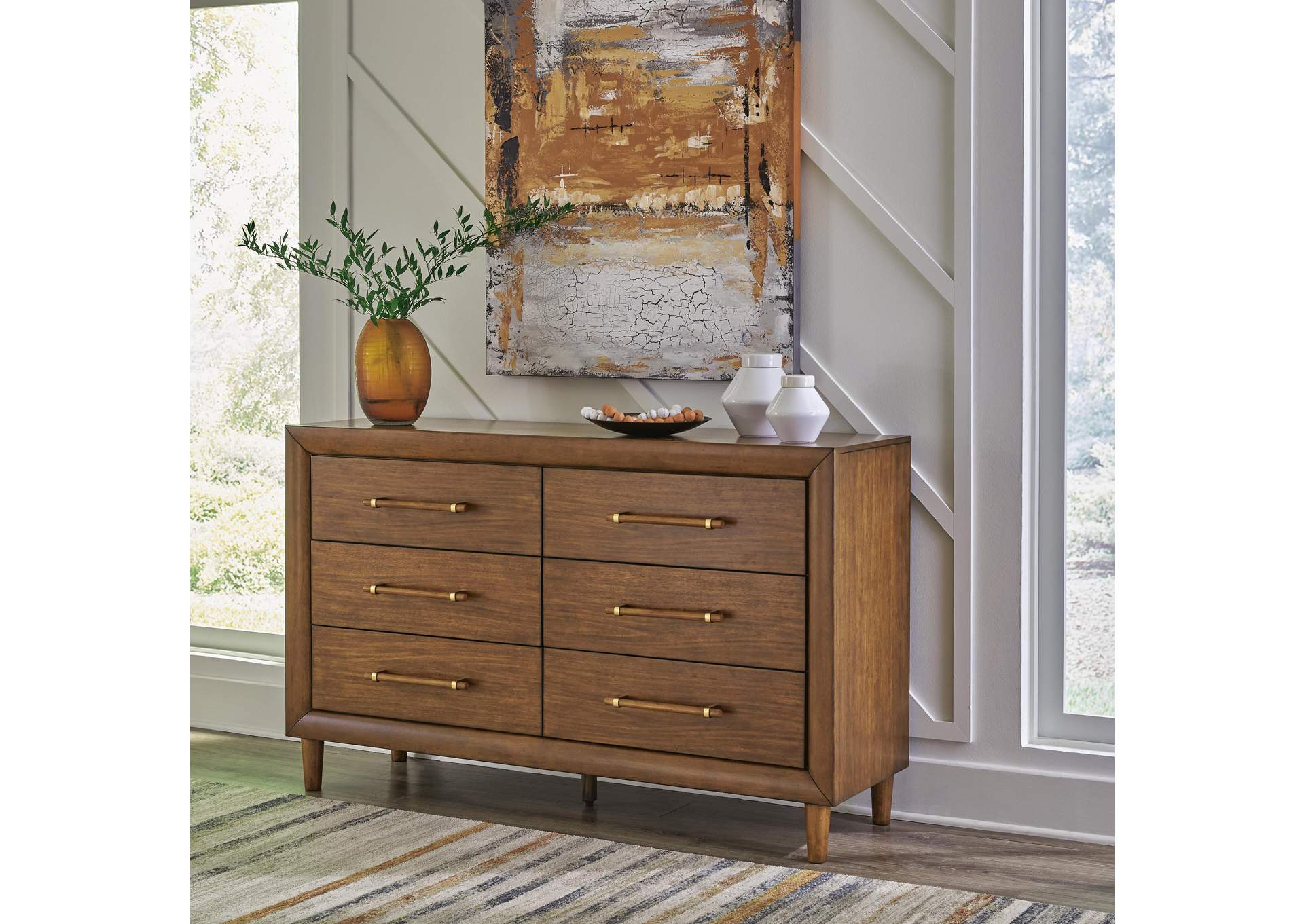 Lyncott King Upholstered Bed, Dresser and 2 Nightstands