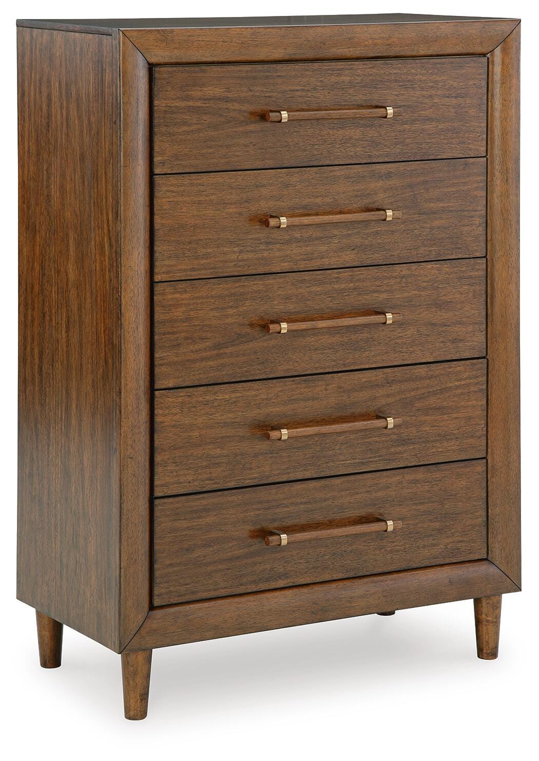 Lyncott Chest of Drawers in Brown, closed view