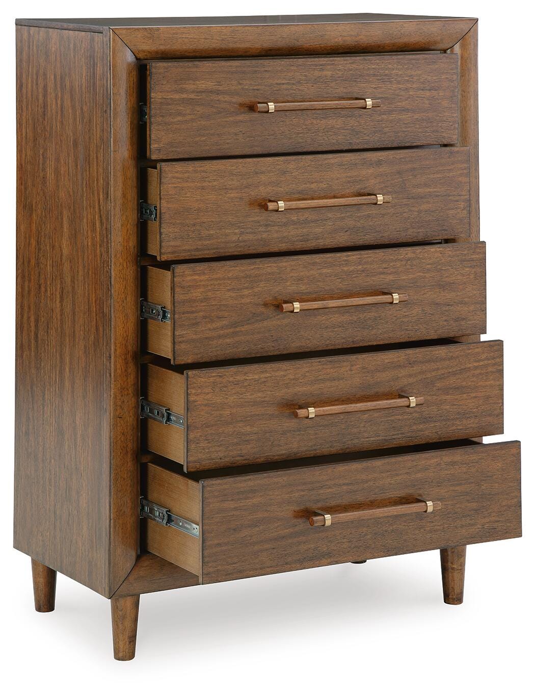 Lyncott Chest of Drawers in Brown, open view
