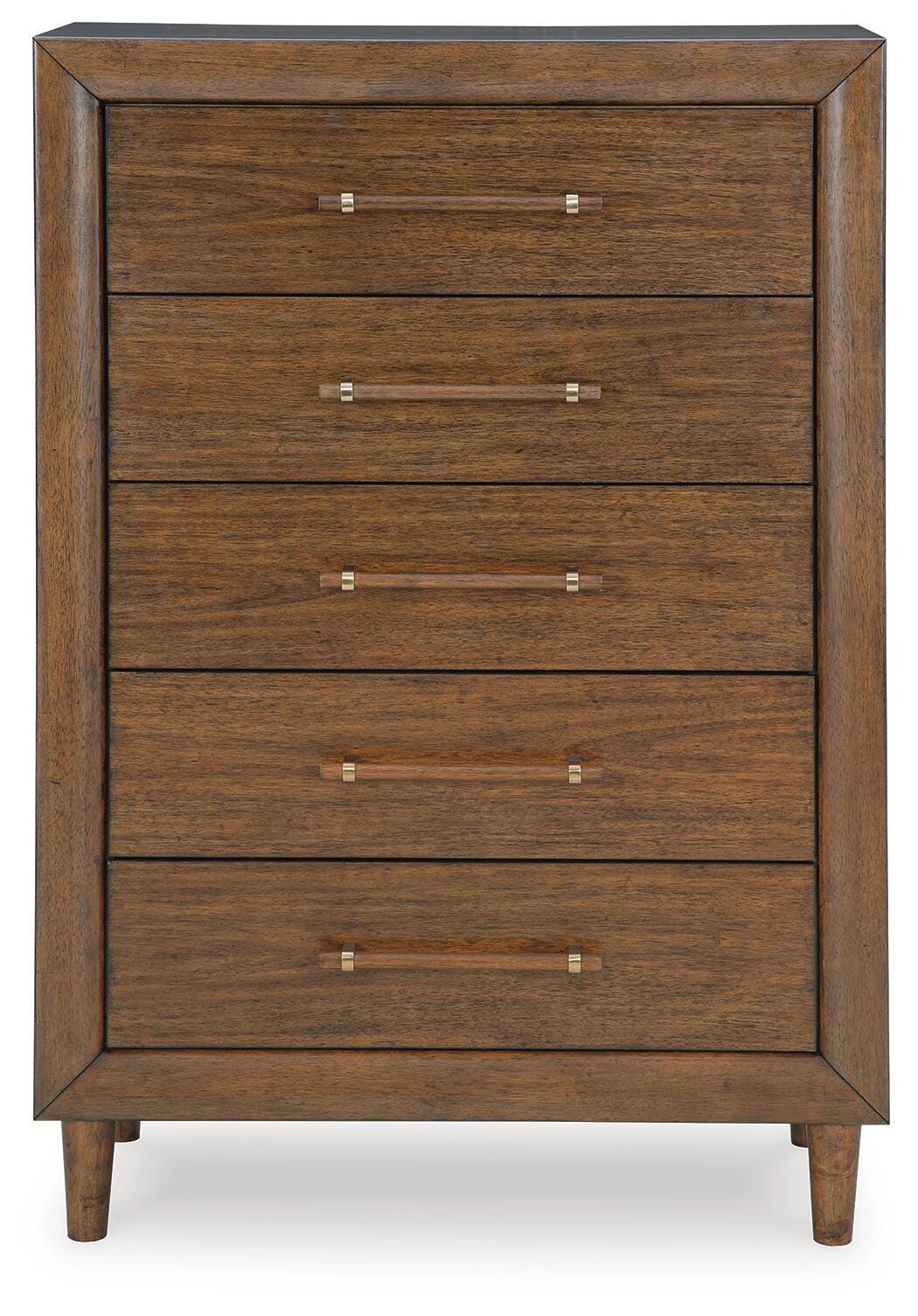Lyncott Chest of Drawers in Brown, front view