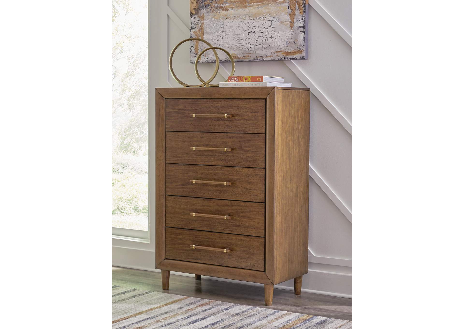 Lyncott King Upholstered Bed, Chest and Nightstand