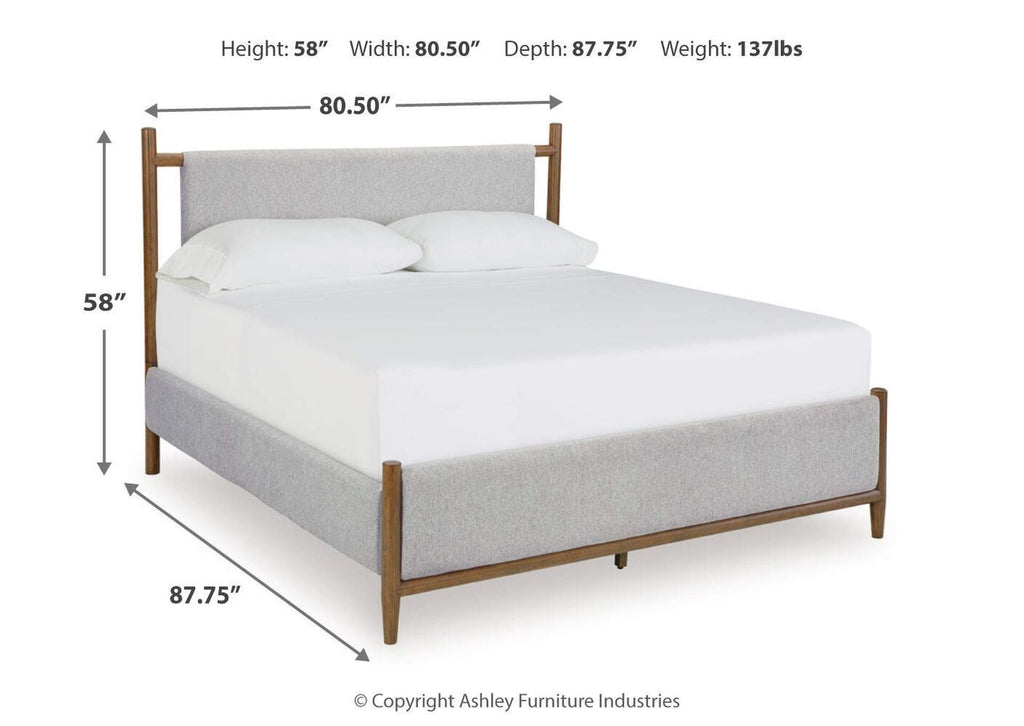 Lyncott King Upholstered Bed, Dresser, Mirror and Chest dimensions